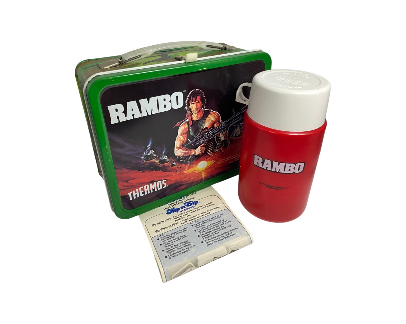 1985 Rambo Metal Lunchbox w/ Thermos –