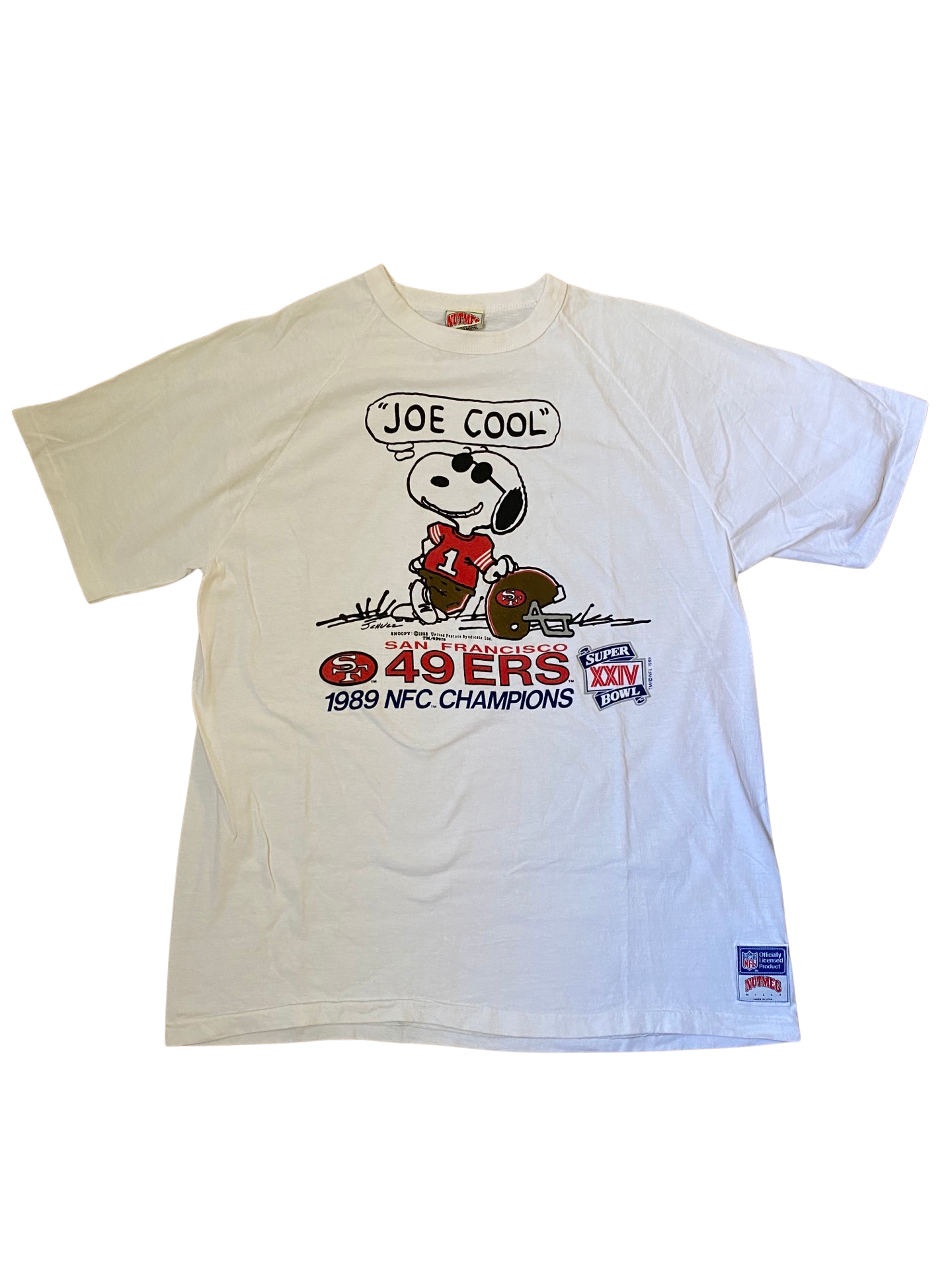 1989 Nutmeg Snoopy San Francisco 49ers NFC Championship Tee –