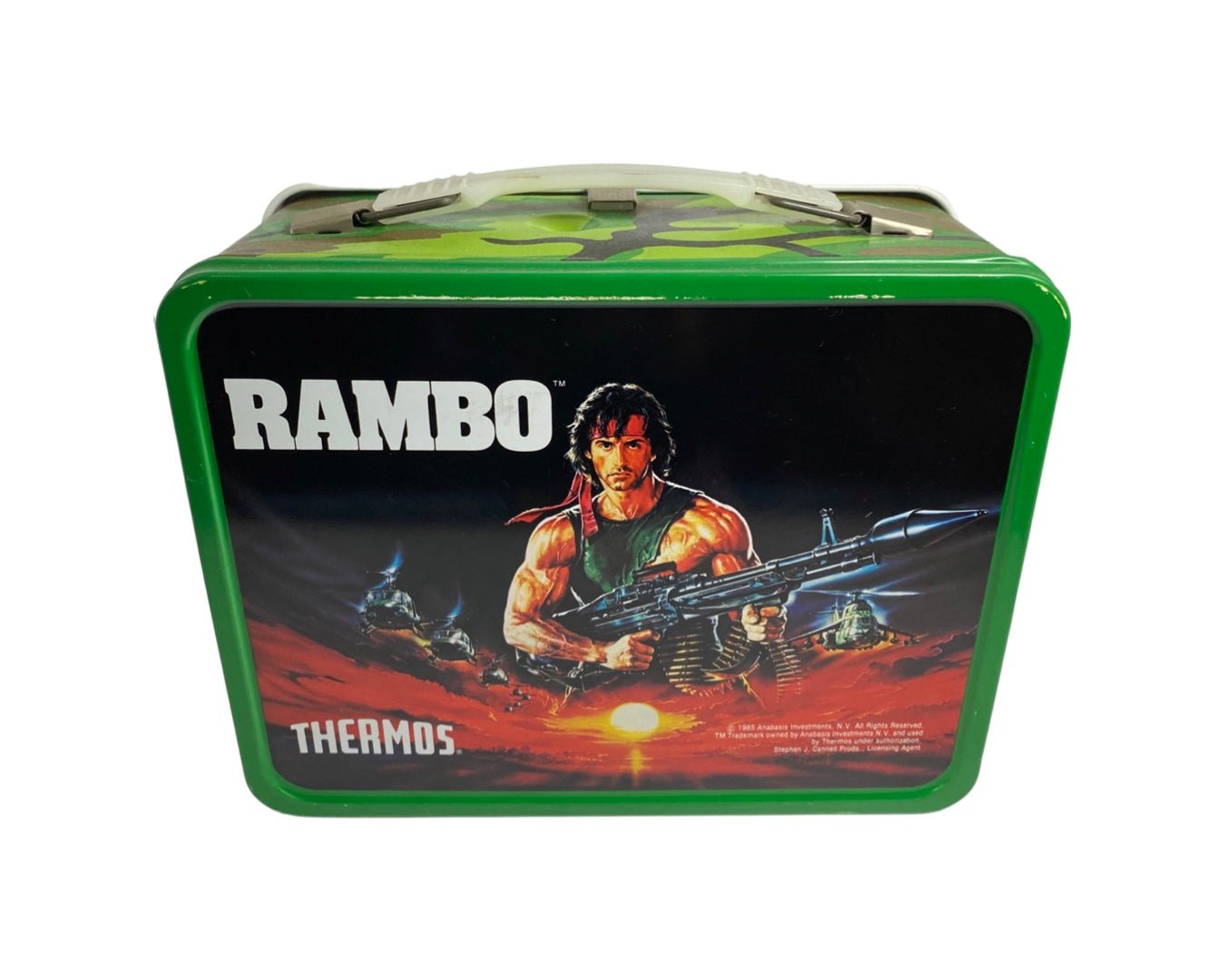 1985 Rambo Metal Lunchbox w/ Thermos